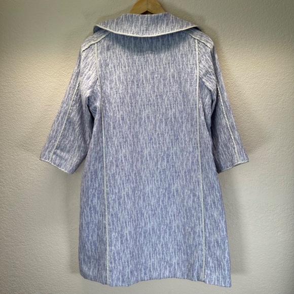 Cynthia Steffe Textured Long Coat Womens M Pockets Lined Silk Blend Business - Picture 15 of 16